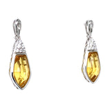 Aretes de cuarzo citrino con circones en plata 925.