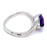 Anillo de cuarzo amatista en plata 925.