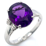 Anillo de amatista en plata 925.