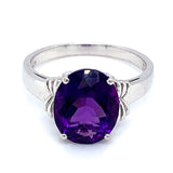 Anillo de amatista en plata 925.