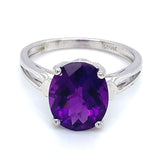 Anillo de amatista en plata 925.