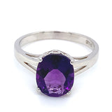 Anillo de amatista en plata 925.