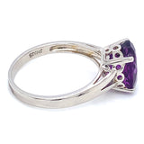 Anillo de amatista en plata 925.