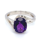 Anillo de amatista en plata 925.
