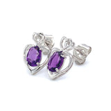 Aretes de amatista en plata 925.