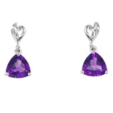 Aretes de cuarzo amatista en plata 925.