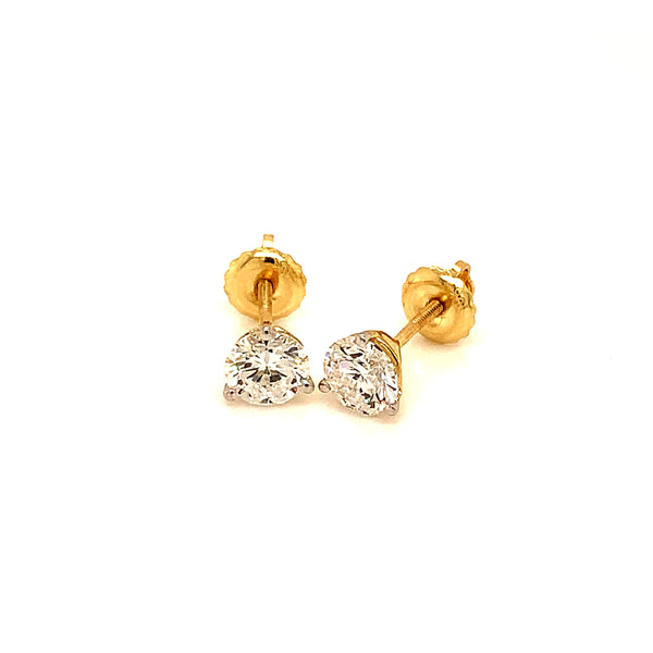 (LD) Aretes de diamantes en oro amarillo 10kt.