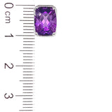 Aretes de cuarzo amatista en plata 925.