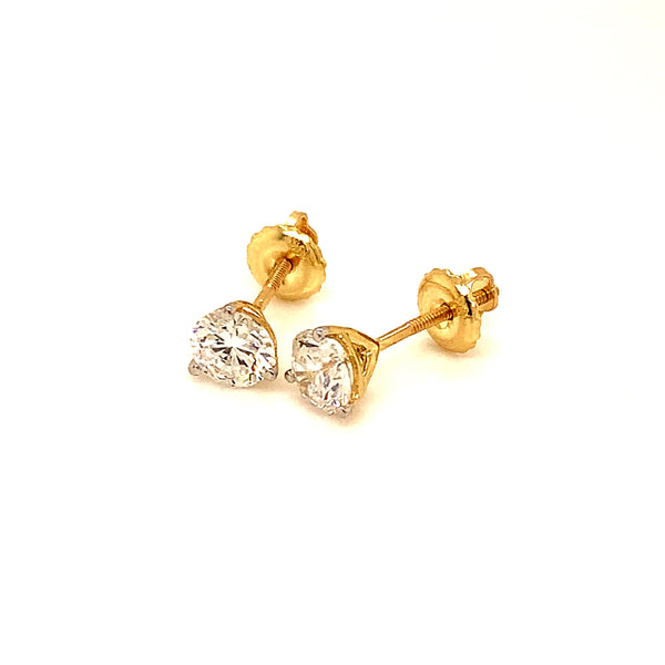 (LD) Aretes de diamantes en oro amarillo 10kt.