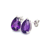 Aretes de cuarzo amatista en plata 925.