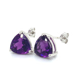 Aretes de cuarzo amatista en plata 925.