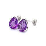 Aretes de cuarzo amatista en plata 925.