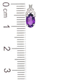 Aretes de cuarzo amatista en plata 925.