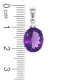 Dije de cuarzo amatista con circones en plata 925.