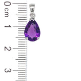 Dije de cuarzo amatista en plata 925.