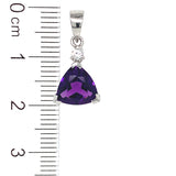 Dije de cuarzo amatista en plata 925.