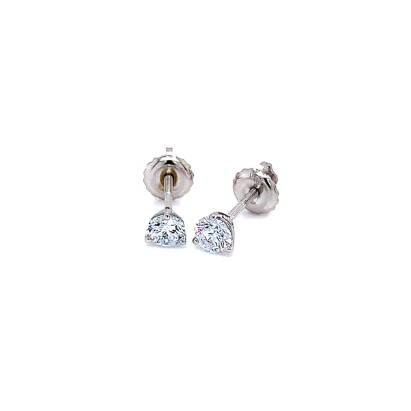 (LD) Aretes con diamantes de laboratorio en oro blanco 10kt.