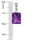 Dije de cuarzo amatista con circones en plata 925.