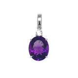 Dije de cuarzo amatista con circones en plata 925.