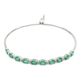 Pulsera de esmeraldas con circones en plata 925.
