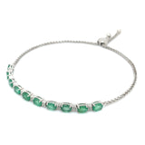 Pulsera de esmeraldas con circones en plata 925.