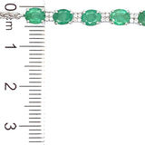 Pulsera de esmeraldas con circones en plata 925.