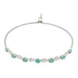 Pulsera de esmeraldas en plata 925.