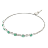 Pulsera de esmeraldas en plata 925.