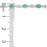 Pulsera de esmeraldas en plata 925.