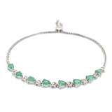 Pulsera de esmeraldas en plata 925.