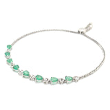 Pulsera de esmeraldas en plata 925.