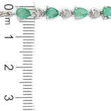 Pulsera de esmeraldas en plata 925.