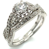 (MIA) Set de anillos con diamantes en oro blanco 18kt. D-0.75Cts.