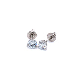 (LD) Aretes con diamantes de laboratorio en oro blanco 10kt.