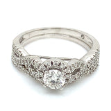 (MIA) Set de anillos con diamantes en oro blanco 18kt. D-0.75Cts.
