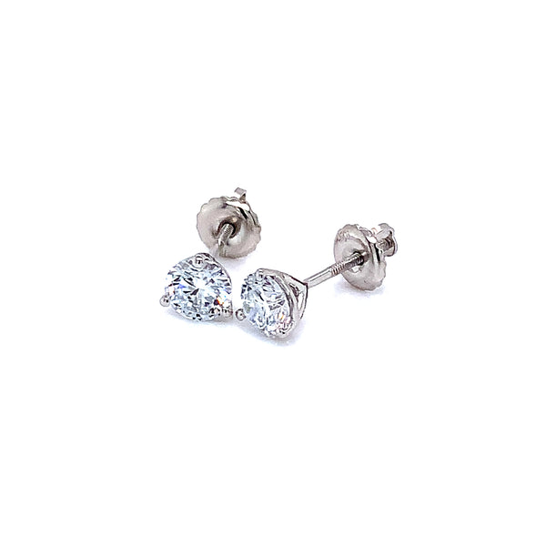 (LD) Aretes con diamantes de laboratorio en oro blanco 10kt.