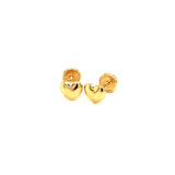 Aretes (corazón) para bebés en oro amarillo 10kt.