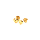 Aretes (corazón) para bebés en oro amarillo 10kt.
