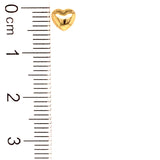 Aretes (corazón) para bebés en oro amarillo 10kt.