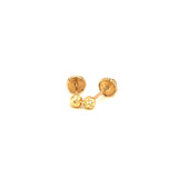 Aretes (bolitas adiamantadas) para bebés en oro amarillo 10kt.