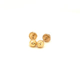 Aretes (bolitas adiamantadas) para bebés en oro amarillo 10kt.
