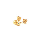 Aretes (bolitas adiamantadas) para bebés en oro amarillo 10kt.
