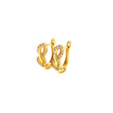 Aretes (infinito) con circones en oro amarillo 10kt.