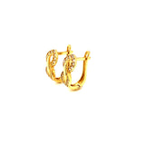 Aretes (infinito) con circones en oro amarillo 10kt.