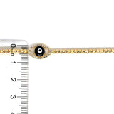 Pulsera (bolitas y ojo turco) en oro amarillo 10kt. 20/20.5cm