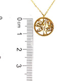 Collar (árbol de la vida) con circones en oro amarillo 10kt. 40cm