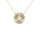 Collar con circones en oro amarillo 10kt. 40cm