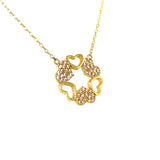 Collar con circones en oro amarillo 10kt. 40cm