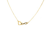 Collar (corazón e infinito) en oro amarillo 10kt. 40/43cm