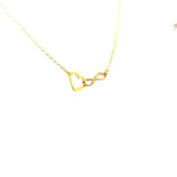 Collar (corazón e infinito) en oro amarillo 10kt. 40/43cm